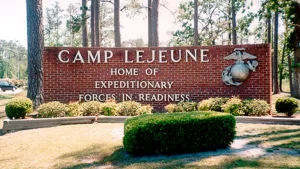 Sign in front of Marine Corps Base Camp Lejeune