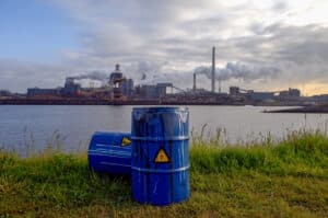 chemical waste drums